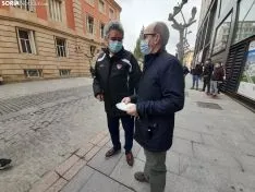 Una imagen de la concentración de ASOHTUR hoy. /SN