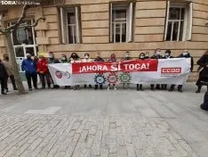 Una imagen de la concentración sindical este jueves. /SN