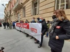 Una imagen de la concentración sindical este jueves. /SN