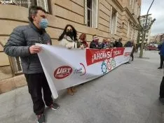 Una imagen de la concentración sindical este jueves. /SN