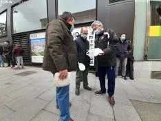 Una imagen de la concentración de ASOHTUR hoy. /SN