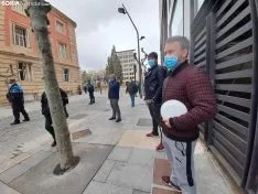 Una imagen de la concentración de ASOHTUR hoy. /SN