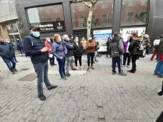 Una imagen de la concentración de ASOHTUR hoy. /SN