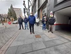 Una imagen de la concentración de ASOHTUR hoy. /SN