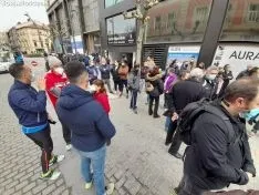 Una imagen de la concentración de ASOHTUR hoy. /SN