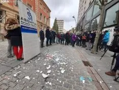 Una imagen de la concentración de ASOHTUR hoy. /SN