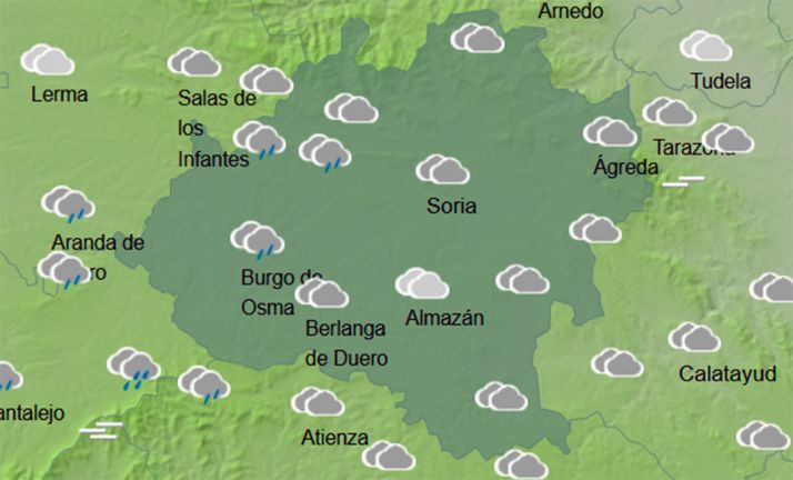 El tiempo en Soria: Nuboso y chubascos