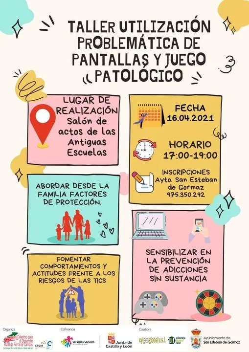 Foto 2 - Taller en San Esteban sobre adici&oacute;n a las pantallas y al juego