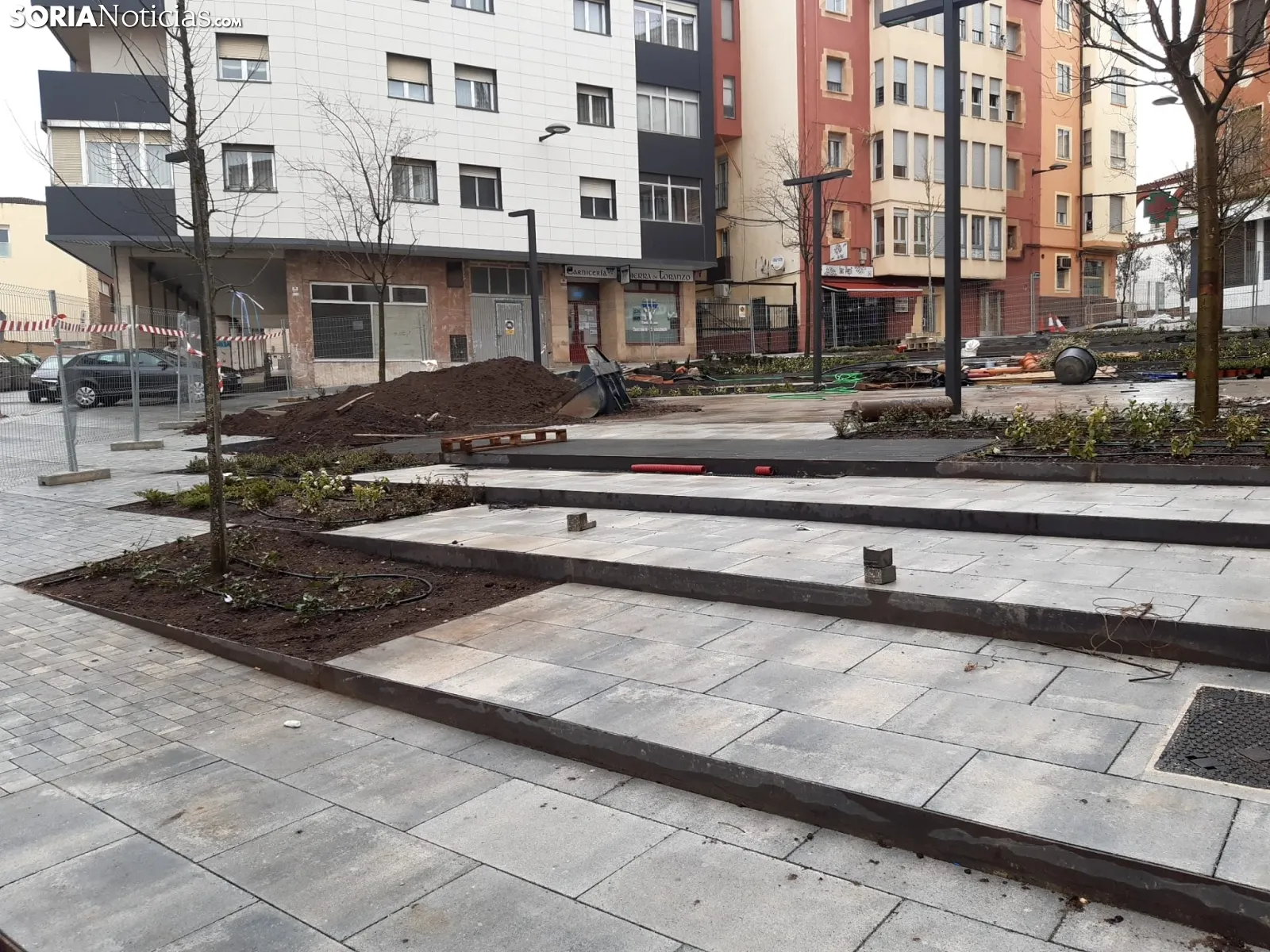 Estado actual de las obras en la plaza de las Concepciones.