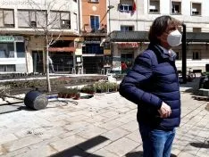Carlos Martínez visita las obras de la plaza de las Concepciones.