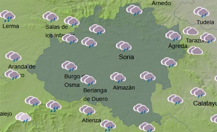 El tiempo en Soria: Temperaturas más suaves y lluvias