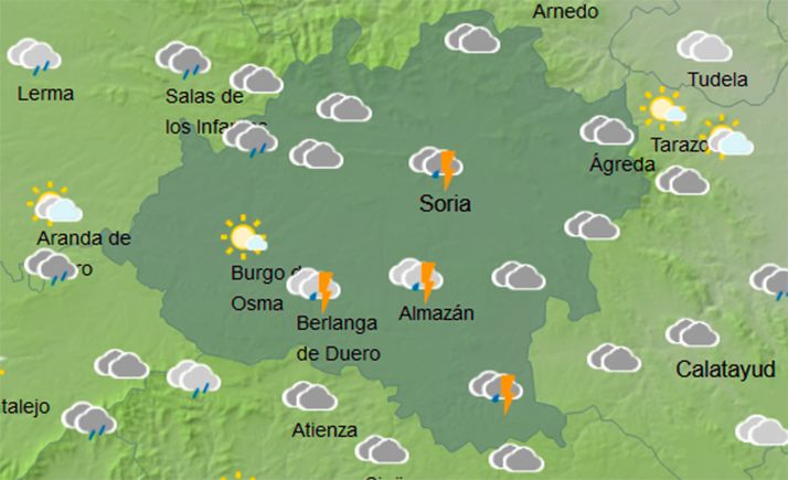 El tiempo en Soria: Nublado y chubascos
