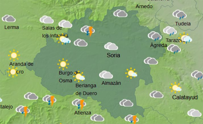 El tiempo en Soria: Tormentas sobre todo por la tarde