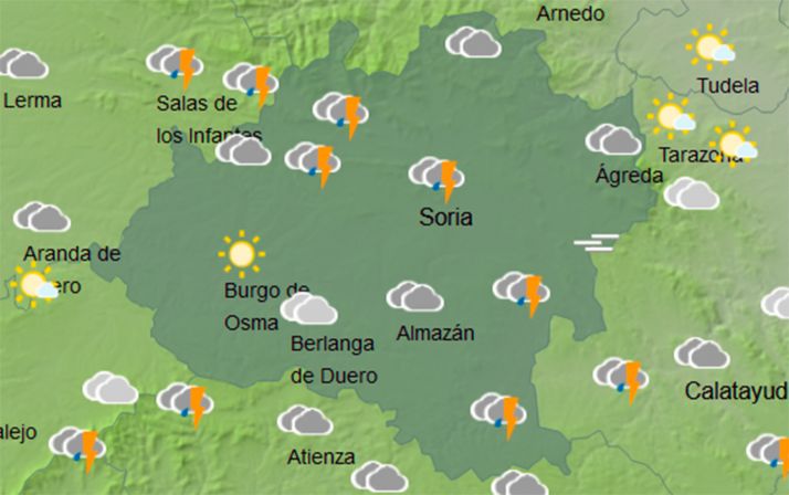 El tiempo en Soria: Tormentas localmente intensas