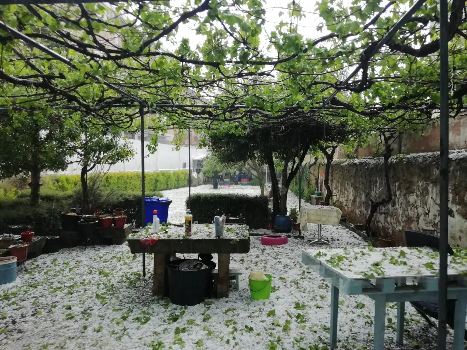 Granizada de este domingo en Ágreda.