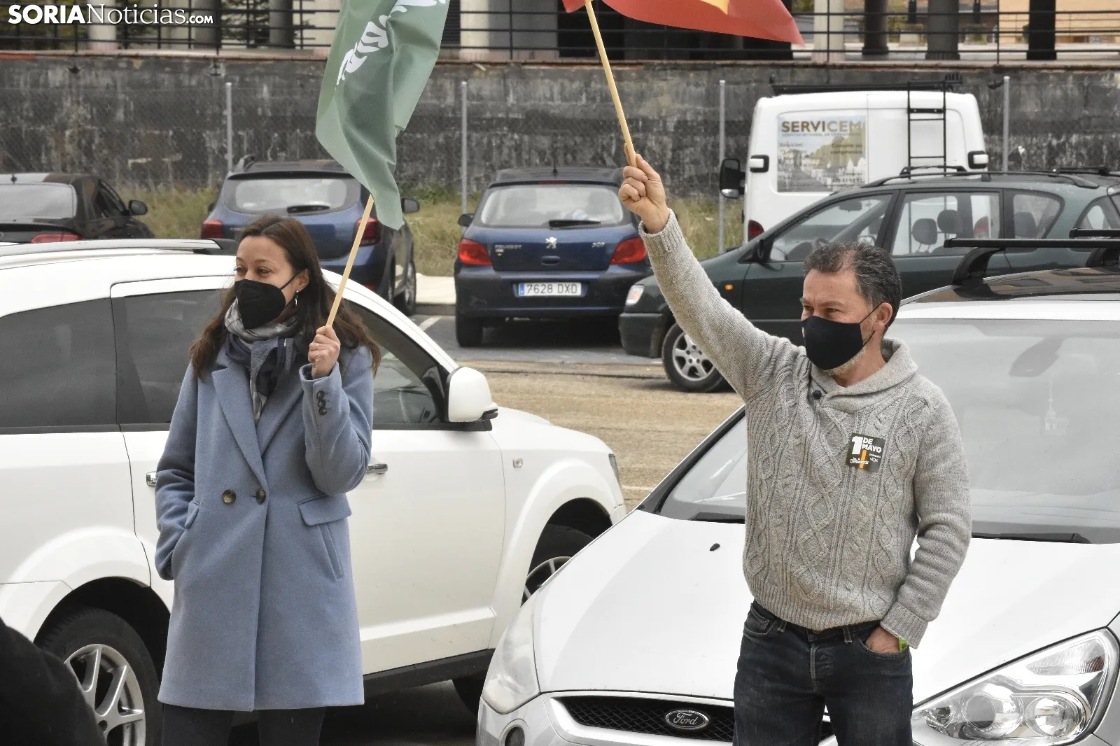 Concentración de Vox y Solidaridad en Soria. 