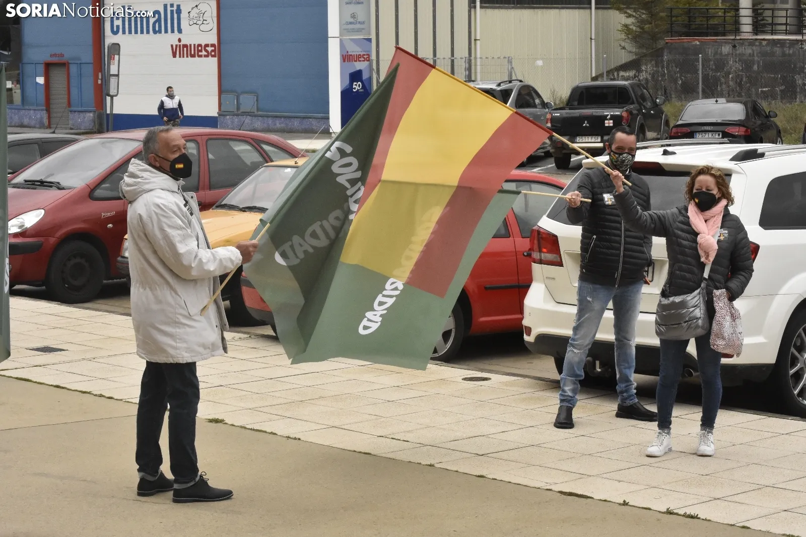 Concentración de Vox y Solidaridad en Soria. 