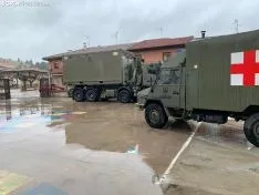 Una imagen de la presencia del Ejército hoy en San Leonardo de Yagüe. /SN