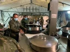 Una imagen de la presencia del Ejército hoy en San Leonardo de Yagüe. /SN