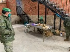 Una imagen de la presencia del Ejército hoy en San Leonardo de Yagüe. /SN