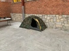 Una imagen de la presencia del Ejército hoy en San Leonardo de Yagüe. /SN