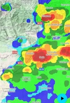 Mapa meteorológico sobre la situación de la tormenta al tiempo de producirse. /AS