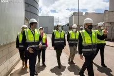 Mañueco en sus visita a Garray de hoy. María Ferrer