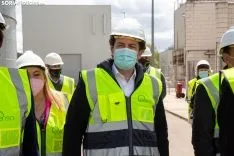 Mañueco en sus visita a Garray de hoy. María Ferrer