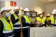 Mañueco en sus visita a Garray de hoy. María Ferrer