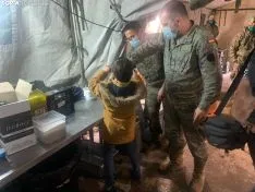 Una imagen de la presencia del Ejército hoy en San Leonardo de Yagüe. /SN