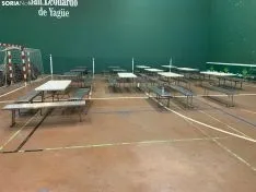 Una imagen de la presencia del Ejército hoy en San Leonardo de Yagüe. /SN
