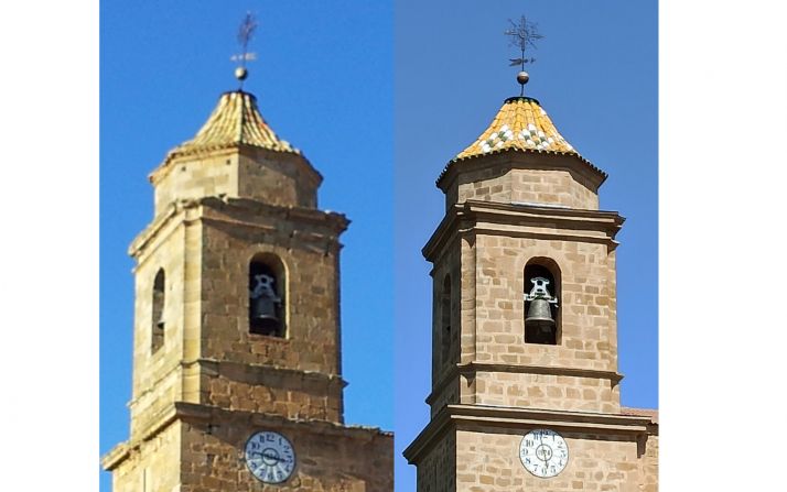 El antes y el después de la torre. 