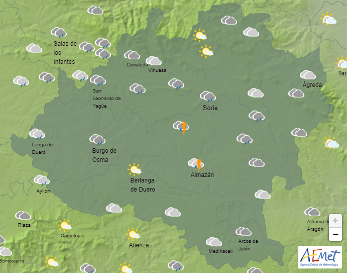 El tiempo en Soria: Mayo también arranca con lluvias