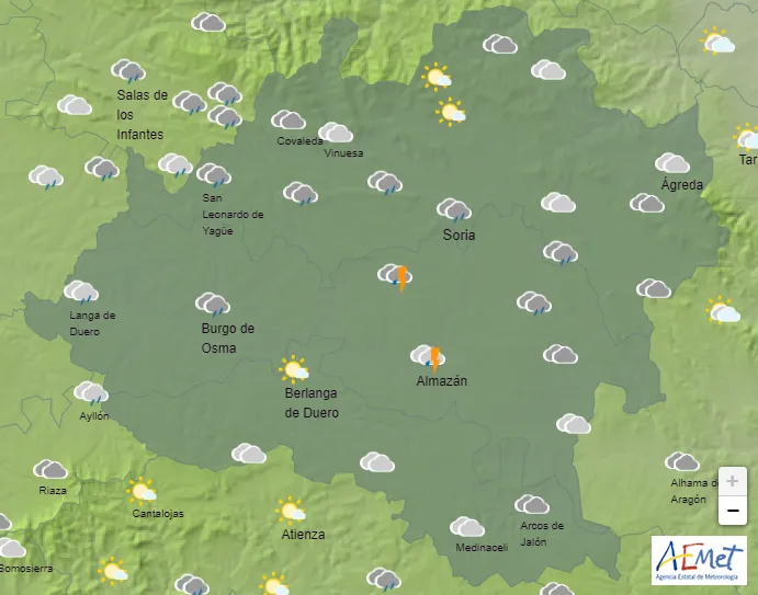 El tiempo en Soria: Mayo también arranca con lluvias