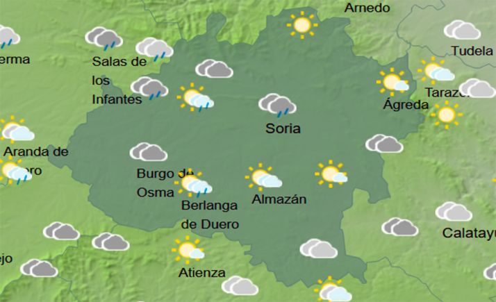 El tiempo en Soria: Lluvias en la primera mitad del día