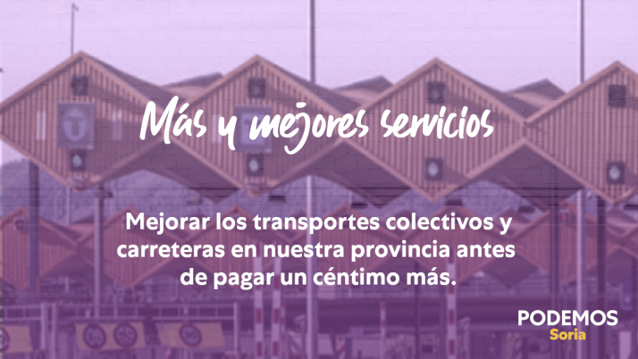 Podemos Soria muestra su rechazo al pago por el uso de carreteras