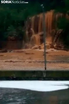 Una de las imágenes que deja la tormenta de este viernes en Berlanga de Duero. /SN