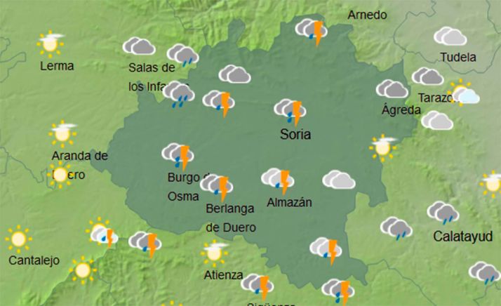 El tiempo en Soria: Tormentas generalizadas