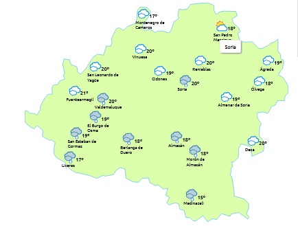 Tiempo de Soria a las 17:00 horas/eltiempo.es