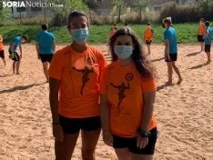 Sesión de entrenamiento de balonmano playa.