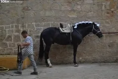 Una imagen de la tarde de rejones hoy domingo en San Benito. /SN