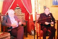 Florencio Dominguez  y Ramón Jiménez Fraile, en la conferencia de Bretún.