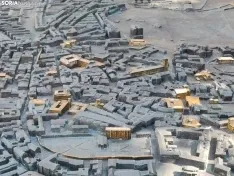 Maqueta de bronce de la ciudad de Soria. 
