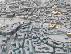 Maqueta de bronce de la ciudad de Soria. 