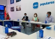 Reunión del grupo de trabajo sobre pensiones del PP nacional hoy en Soria. 