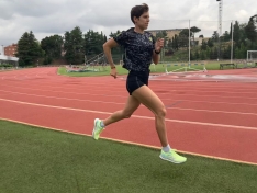 Marta Pérez en un entrenamiento.