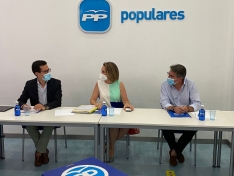 Reunión del grupo de trabajo sobre pensiones del PP nacional hoy en Soria. 