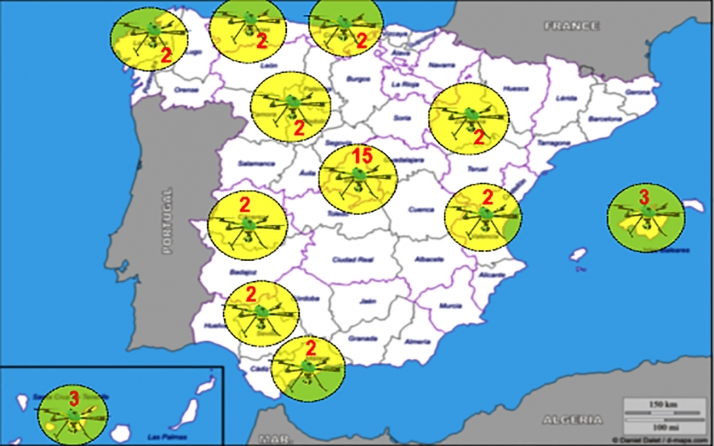 Tráfico distribuye los 39 drones que vigilarán las carreteras españolas este verano