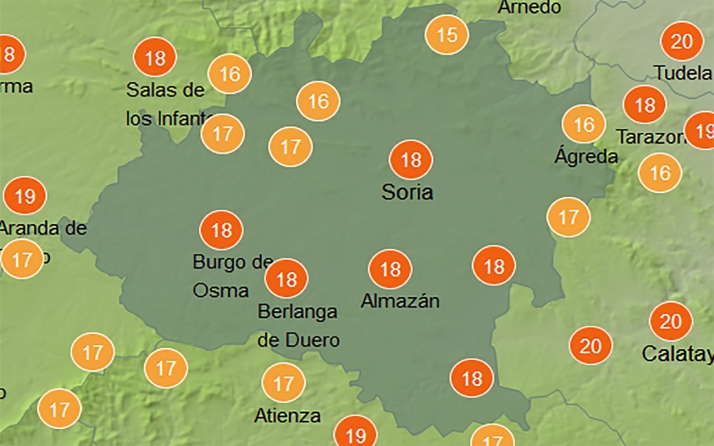 El tiempo en Soria: Temperaturas suaves