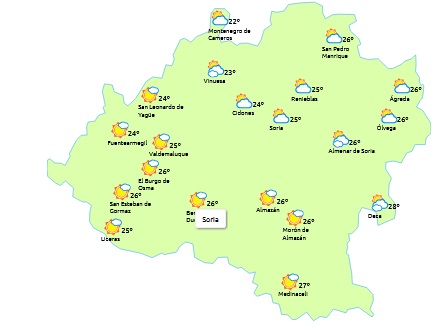 Tiempo de Soria a las 17:00 horas/eltiempo.es